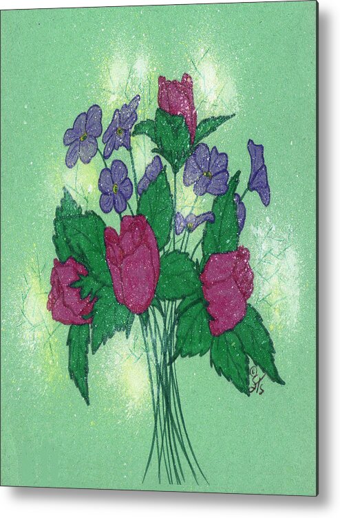 Bouquet Metal Print featuring the painting Bouquet by Susan Turner Soulis