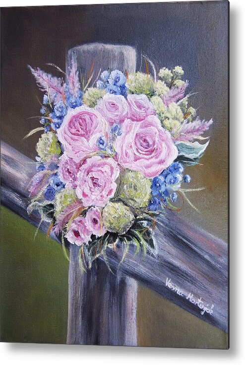 Bouquet Metal Print featuring the painting Bouquet by Vesna Martinjak
