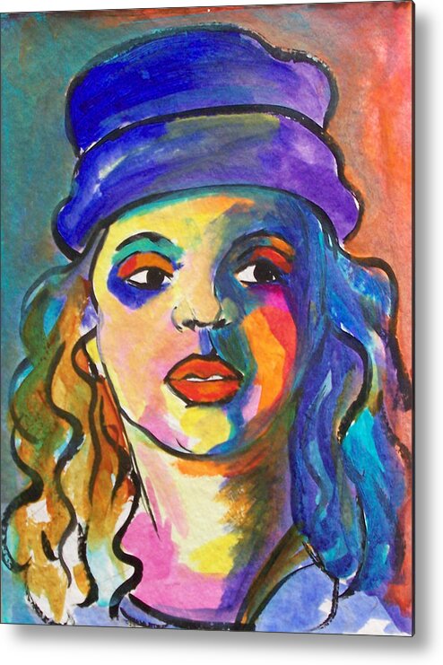 Painting Metal Print featuring the painting Brianna by Mtnwoman Silver