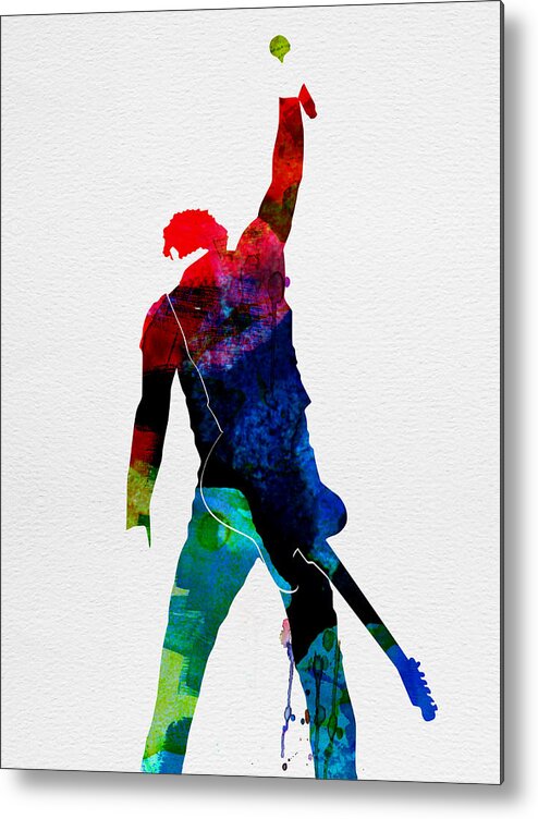 Bruce Springsteen Metal Print featuring the painting Bruce Watercolor by Naxart Studio