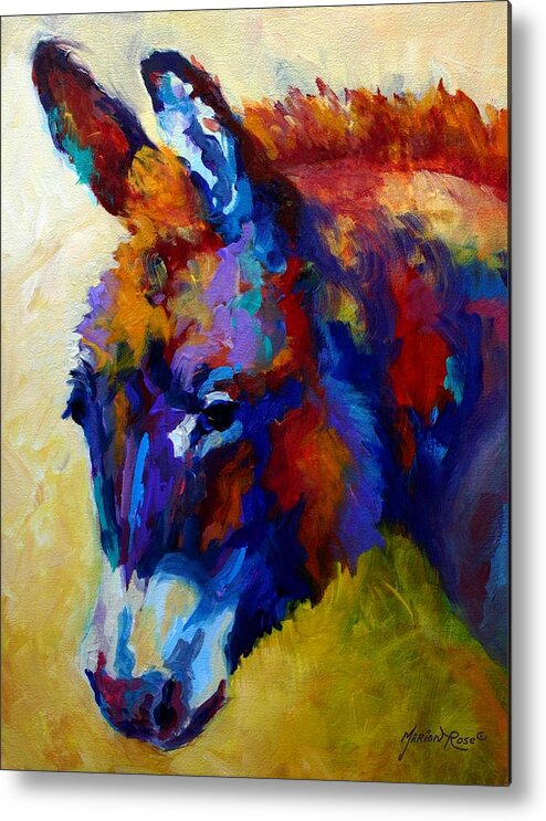 Western Metal Print featuring the painting Burro II by Marion Rose