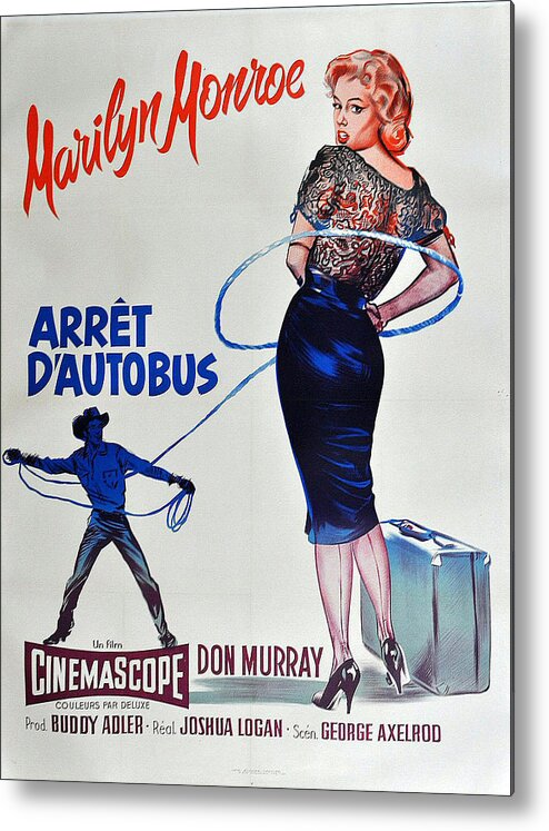Bus Stop Metal Print featuring the digital art Bus Stop - Arret D'Autobus - Marilyn Monroe by Georgia Clare