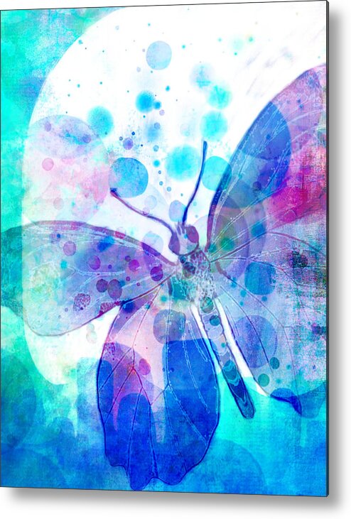 Watercolor Butterfly Metal Print featuring the painting Butterflies are free by Robin Mead