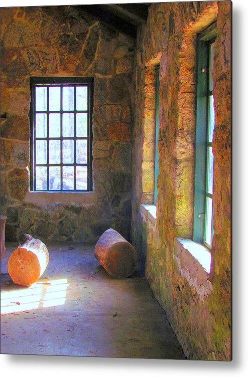 Cabin Metal Print featuring the photograph Windows in the Woods by Lori Lafargue