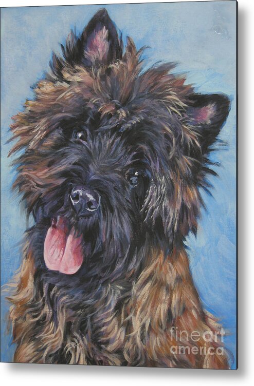 Cairn Terrier Metal Print featuring the painting Cairn terrier Brindle by Lee Ann Shepard