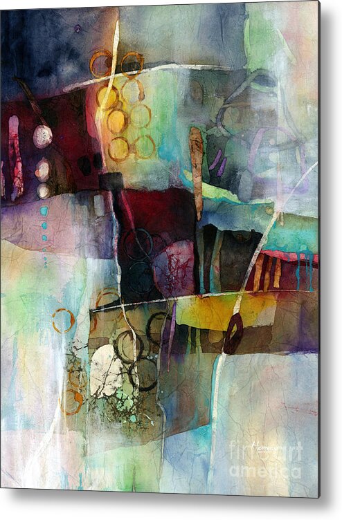 Abstract Metal Print featuring the painting Calm Cascade by Hailey E Herrera