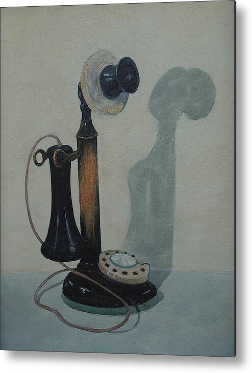Telephone Metal Print featuring the painting Candlestick Telephone by E Colin Williams ARCA