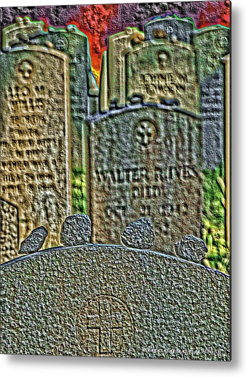 Gravestone Metal Print featuring the digital art Cast No Stone by Vincent Green