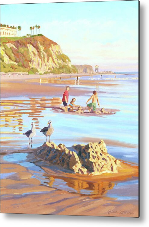 Seagulls Metal Print featuring the painting Castle Raiders by Steve Simon