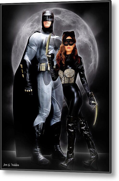 Cat Woman Metal Print featuring the photograph Cat And Bat by Jon Volden