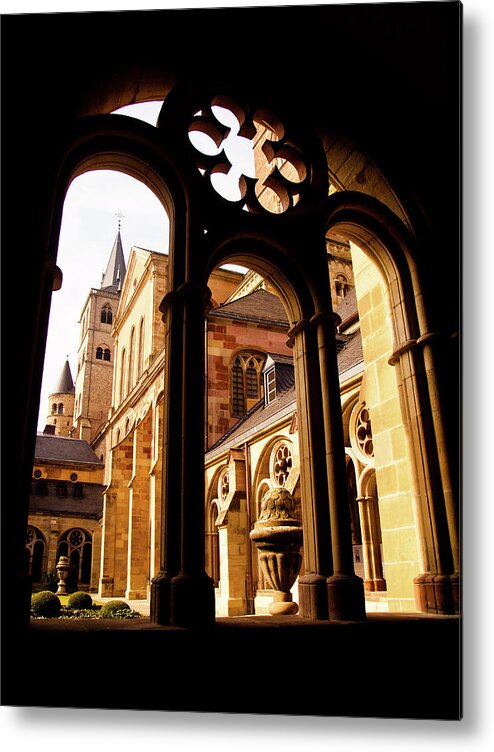 Architecture Metal Print featuring the photograph Cathedral of Trier Window by Steven Myers
