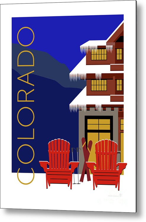 Ski Metal Print featuring the digital art COLORADO Chairs by Sam Brennan