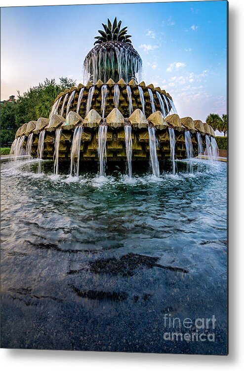 Charleston Metal Print featuring the photograph Charleston Pineapple Fountain #2 by David Smith