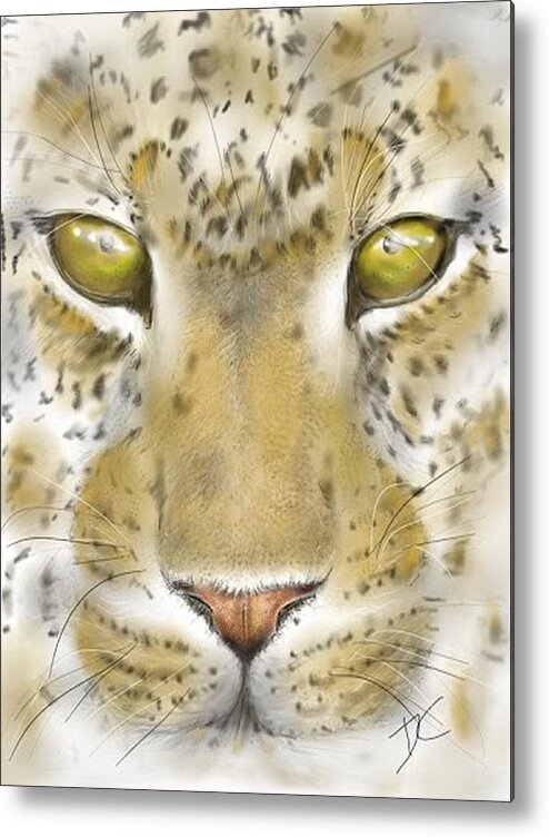 Face Metal Print featuring the digital art Cheetah face by Darren Cannell