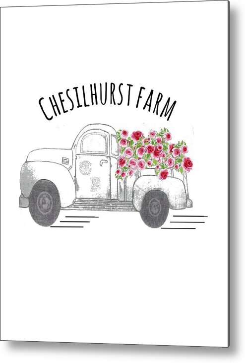 Chesilhurst Farm Metal Print featuring the drawing Chesilhurst Farm by Kim Kent