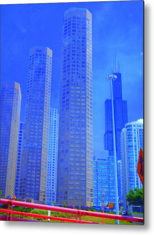 Cityscape Metal Print featuring the photograph Chicago the city of blues 11 by Julie Lueders 