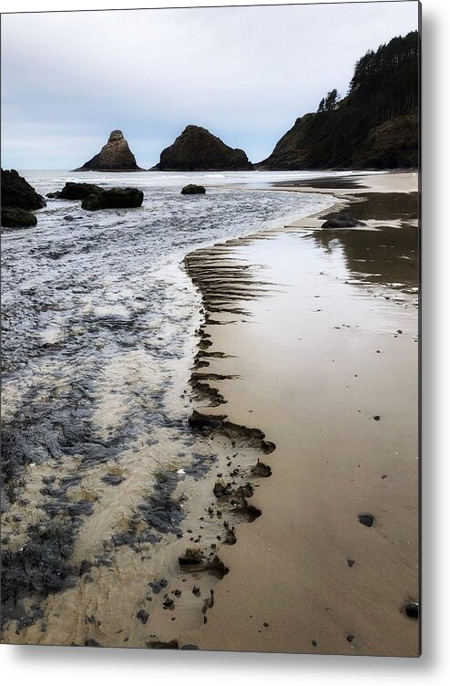 Chiseled Sand Metal Print featuring the photograph Chiseled Beach by Bonnie Bruno