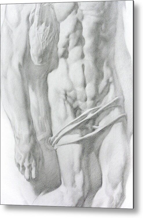 Nude Metal Print featuring the drawing Christ 1b by Valeriy Mavlo
