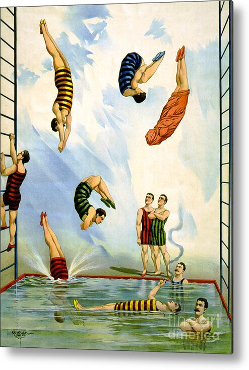Entertainment Metal Print featuring the photograph Circus Diving Act, 1898 by Science Source