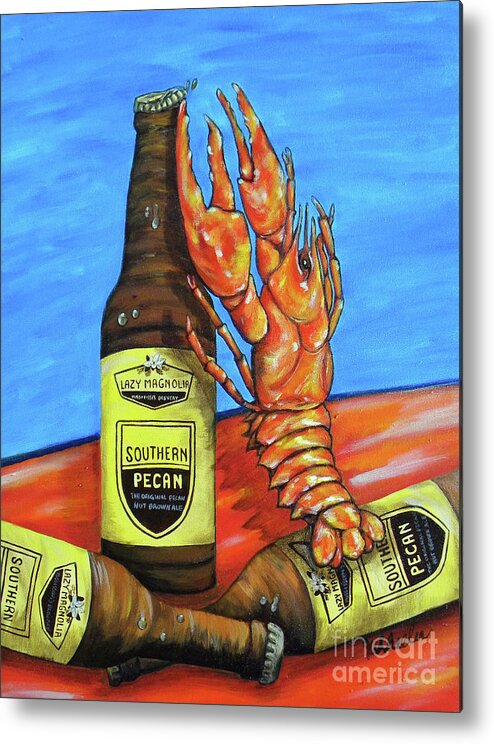 Beer Metal Print featuring the painting Claw Opener by JoAnn Wheeler