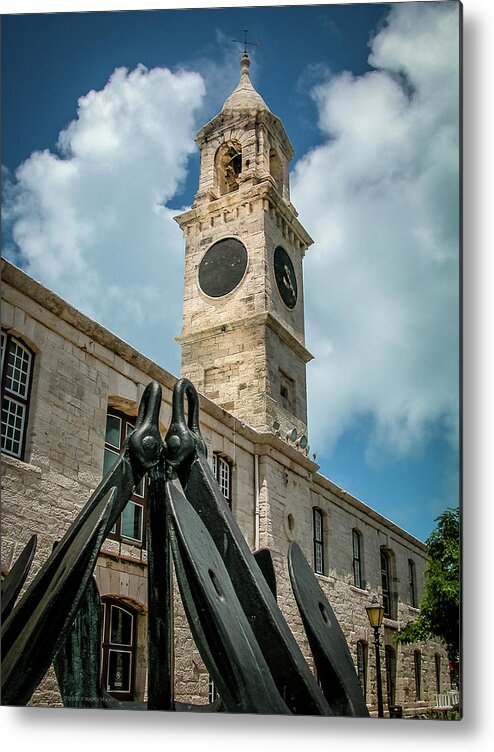 2006 Metal Print featuring the photograph Clock Tower at Naval Dockyard, Bermuda 2 by Frank Mari