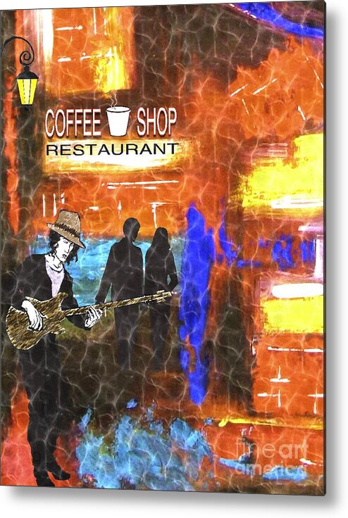 Coffee Shop Metal Print featuring the digital art Coffee Shop 2 by Mimo Krouzian
