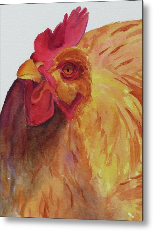 Rooster Metal Print featuring the painting Cogburn by Judy Mercer
