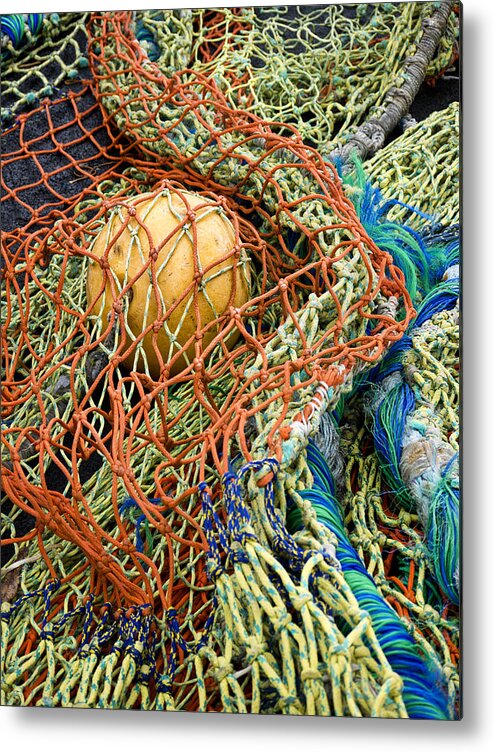 Fishing Metal Print featuring the photograph Colorful Nets and Float by Carol Leigh