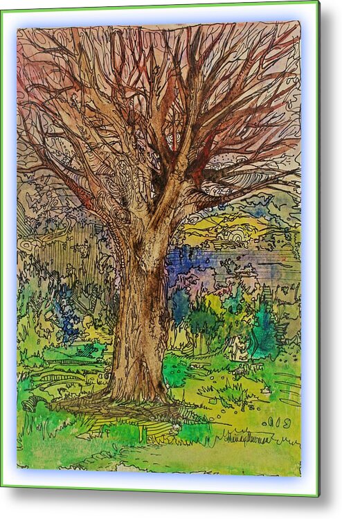 Tree Metal Print featuring the painting Coming Spring by Mindy Newman