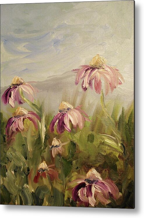Coneflower Metal Print featuring the painting Coneflowers by Donna Tuten