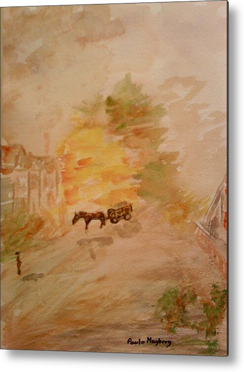Country Life Metal Print featuring the painting Country Life by Paula Maybery