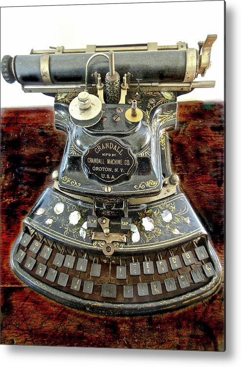 Early American Tools Metal Print featuring the photograph Crandall Type Writer 1893 by Joan Reese