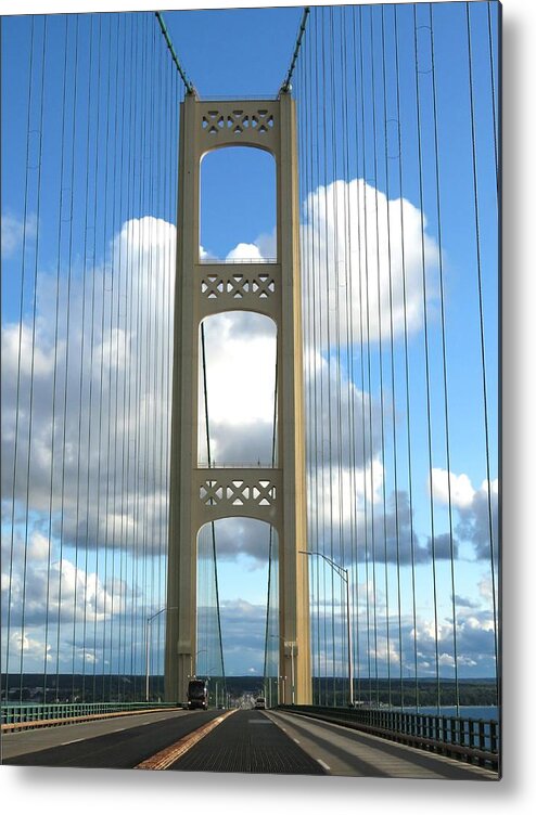 Bridge Metal Print featuring the photograph Crossing The Mighty Mac by Keith Stokes