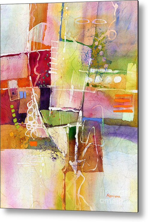 Abstract Metal Print featuring the painting Crossroads by Hailey E Herrera