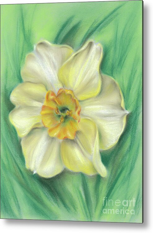 Daffodil Metal Print featuring the painting Daffodil Spring Floral by MM Anderson