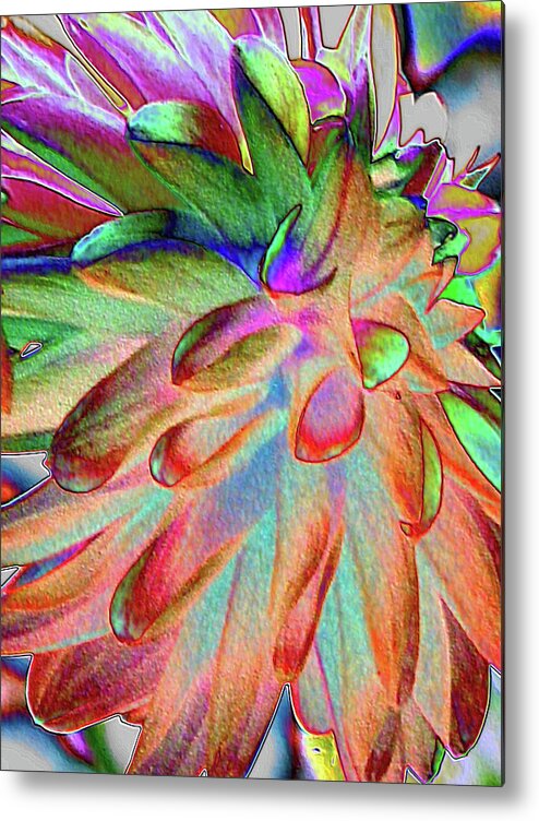 Floral Metal Print featuring the photograph Dahlia Fantasy by Lora Fisher