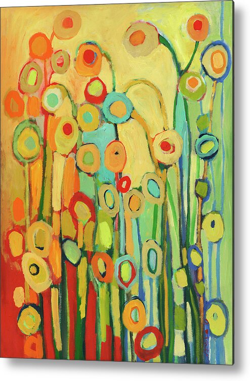 Floral Metal Print featuring the painting Dance of the Flower Pods by Jennifer Lommers