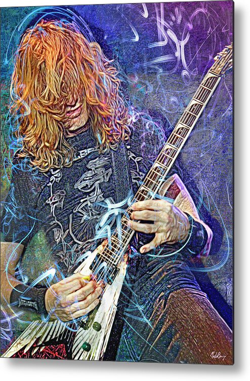 Dave Mustaine Metal Print featuring the mixed media Dave Mustaine, Megadeth by Mal Bray