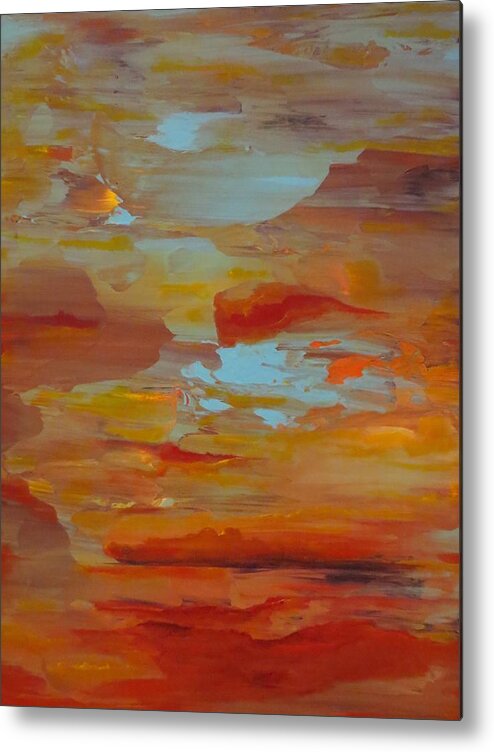 Abstract Metal Print featuring the painting Days End by Soraya Silvestri