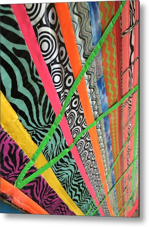 Abstract Metal Print featuring the photograph Dazzling Delirious Duct Tape Diagonals by Douglas Fromm
