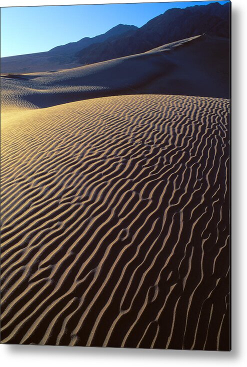 Death Valley Metal Print featuring the photograph Death Valley Sand Dunes by Johan Elzenga