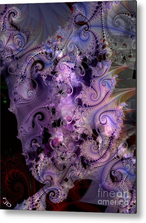 Delicate Metal Print featuring the digital art Delicate Lavender Forms by Ron Bissett