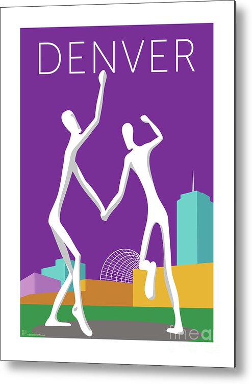 Denver Metal Print featuring the digital art DENVER Dancers/Purple by Sam Brennan