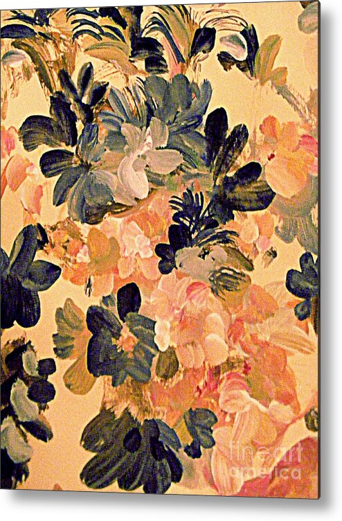 Gouache Abstract Flower Painting Metal Print featuring the painting Designing Flowers by Nancy Kane Chapman