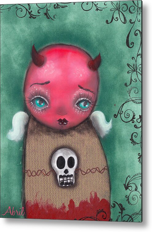 Devil Metal Print featuring the painting Devil Girl by Abril Andrade