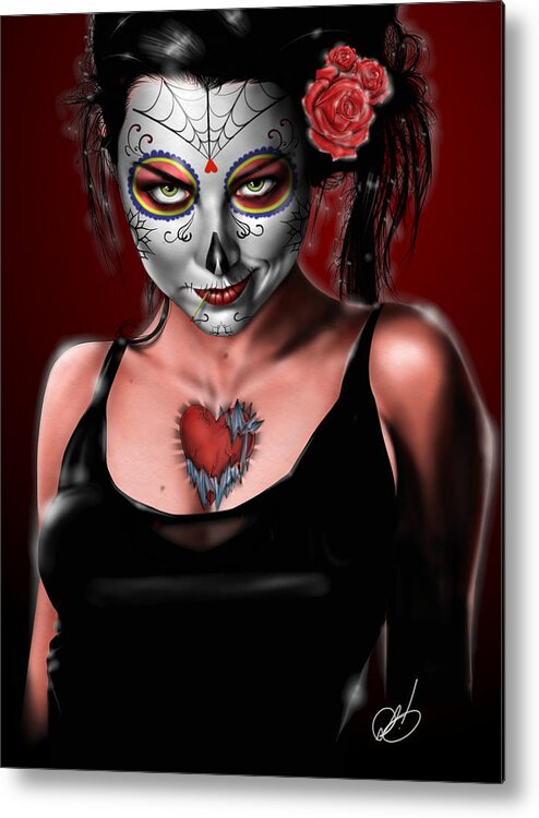 Pete Metal Print featuring the painting Dia de los muertos The Vapors by Pete Tapang