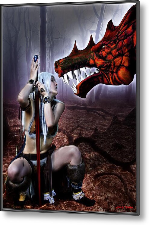 Fantasy Metal Print featuring the painting Dragon Whisperer by Jon Volden