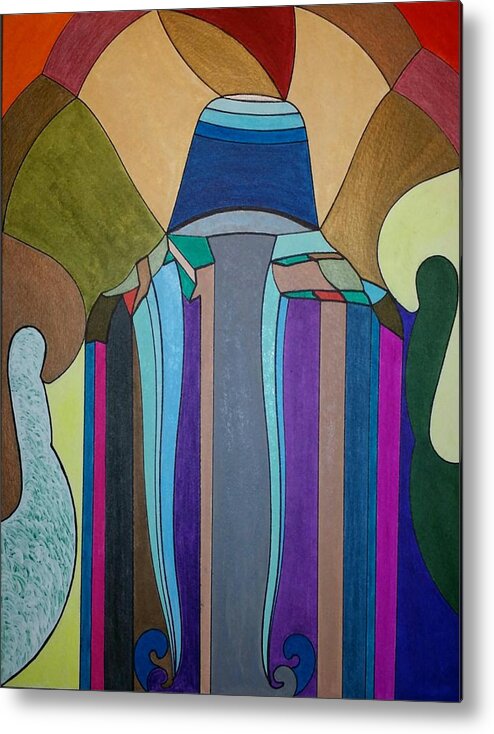 Geometric Art Metal Print featuring the painting Dream 308 by S S-ray