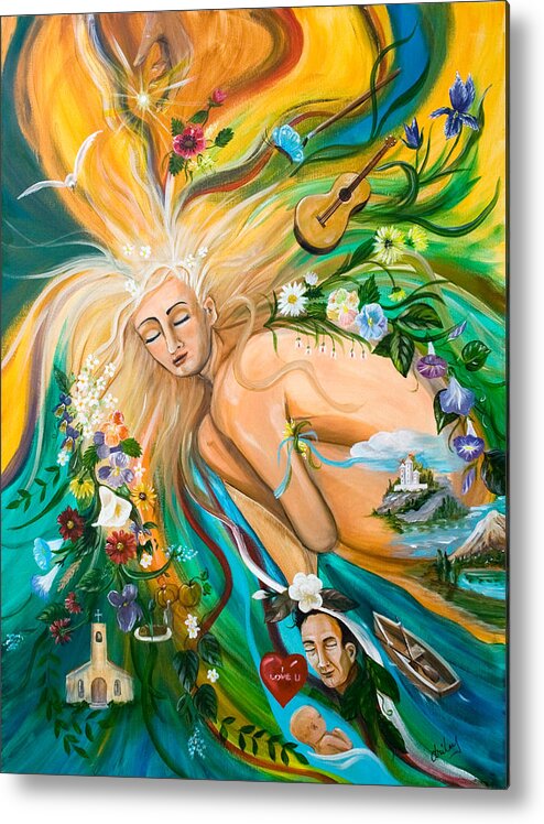 Women Metal Print featuring the painting Dream Deep by Dorothy Riley