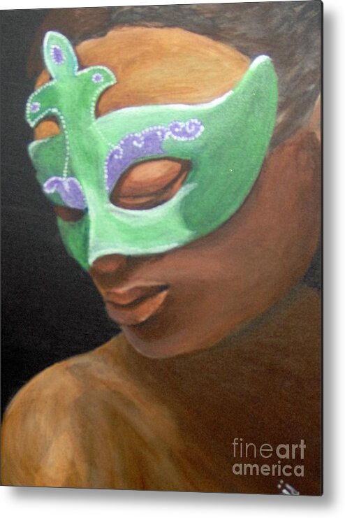 Poetry Metal Print featuring the painting Dunbar's Mask by Saundra Johnson
